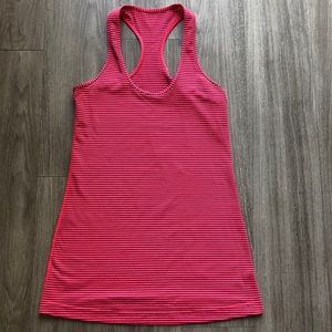 Lululemon Racerback tank Hot Pink Striped size 6